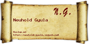 Neuhold Gyula névjegykártya